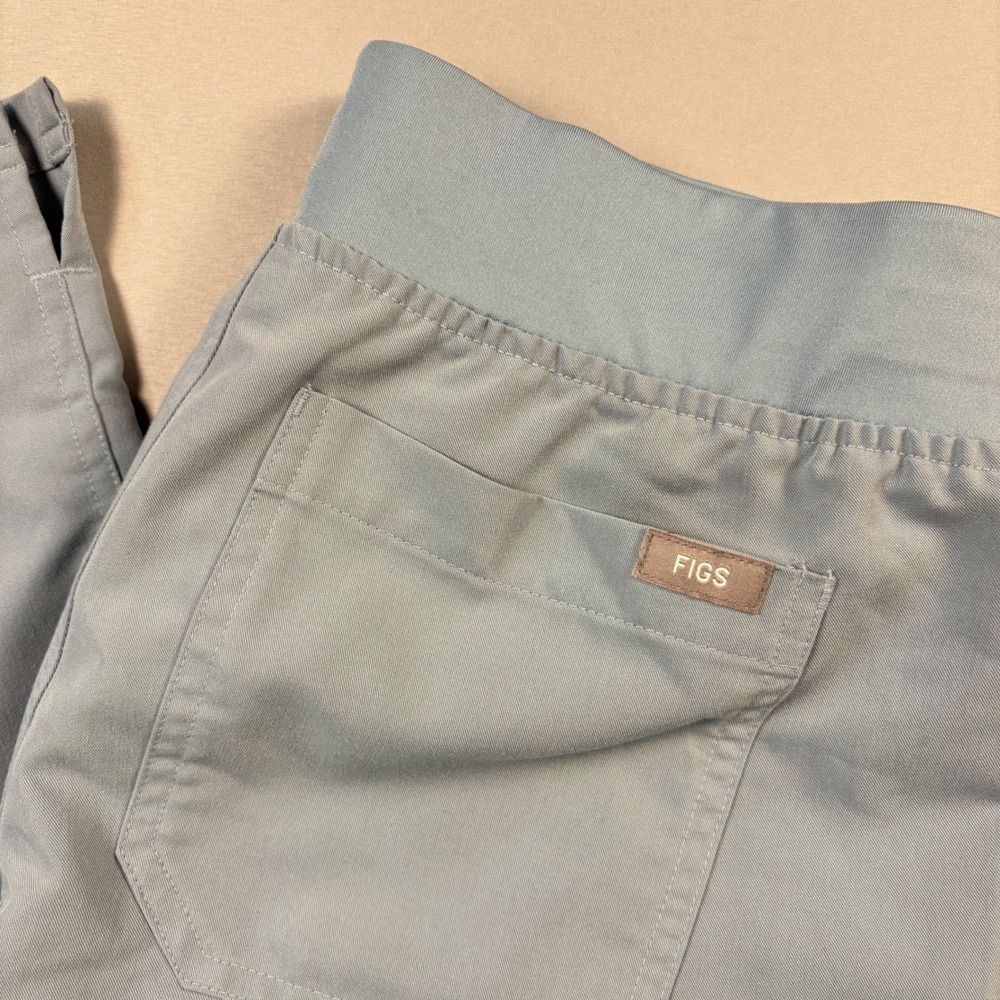 FIGS Yola High Rise Slim Scrub Pants Small Blue Gray - Picture 2 of 9